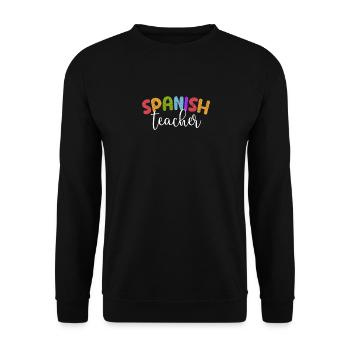 Spanish Teacher Retro Funny Back To School Student - Unisex Sweatshirt - black - Front - Alina (178cm) & Michal (187cm)
