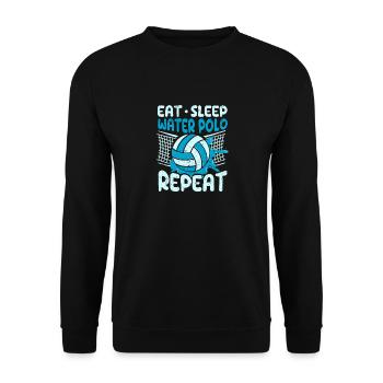 Eat Sleep Water Polo Repeat Funny Sports Fan - Unisex Sweatshirt - black - Front - Alina (178cm) & Michal (187cm)
