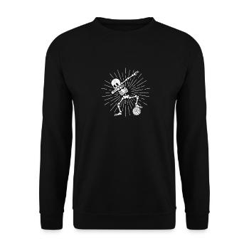 Lustige Dab Dabbing Skelett Wasserball Spieler - Unisex Pullover - Schwarz - Vorne - Alina (178cm) & Michal (187cm)
