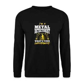 Détecteur de métaux Détection de métaux Chasse au trésor - Sweat-shirt Unisexe - noir - Devant - Alina (178cm) & Michal (187cm)