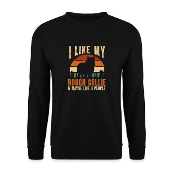 Collie à poil long Collie rugueux Chien - Sweat-shirt Unisexe - noir - Devant - Alina (178cm) & Michal (187cm)
