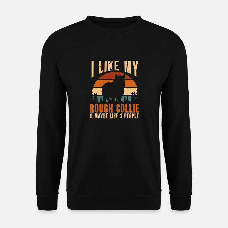 Langhaarcollie Rough Collie Hund - Unisex Pullover - Schwarz