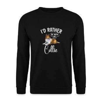 Longhair Collie Rough Collie Dog - Unisex Sweatshirt - black - Front - Alina (178cm) & Michal (187cm)