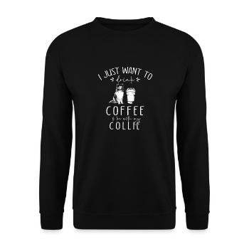Longhair Collie Rough Collie Dog - Unisex Sweatshirt - black - Front - Alina (178cm) & Michal (187cm)