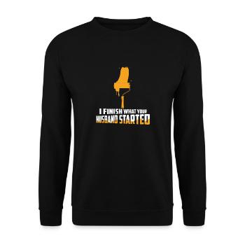 Je termine ce que votre mari a commencé à travailler professiona - Sweat-shirt Unisexe - noir - Devant - Alina (178cm) & Michal (187cm)