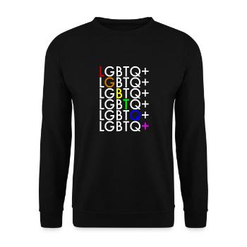 LGBTQ+ - Unisex Pullover - Schwarz - Vorne - Alina (178cm) & Michal (187cm)