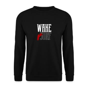 Wake Surf Wakesurfing Boot See Brett Surfbrett - Unisex Pullover - Schwarz - Vorne - Alina (178cm) & Michal (187cm)