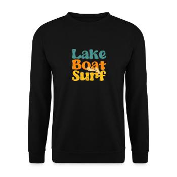 See Boot Surf Lustig Wakesurf Wake Board Surfen - Unisex Pullover - Schwarz - Vorne - Alina (178cm) & Michal (187cm)