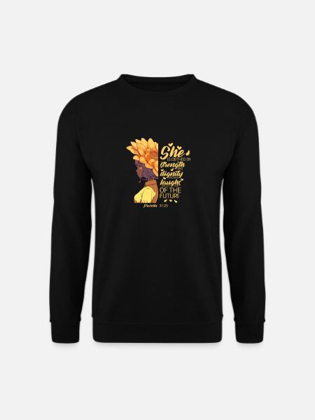 Bible chrétienne verset Tournesol Proverbes verset jeu de mots - Sweat-shirt Unisexe - noir