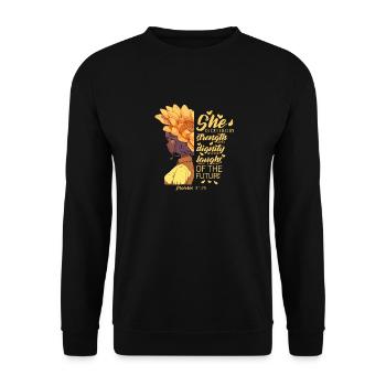 Verset de la Bible chrétienne Proverbes de tournesol Cool Pun - Sweat-shirt Unisexe - noir - Devant - Alina (178cm) & Michal (187cm)