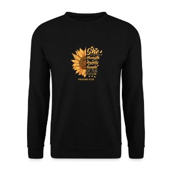 Christian Bible Verse Sunflower Lover Scriptures - Unisex Sweatshirt - black - Front - Alina (178cm) & Michal (187cm)