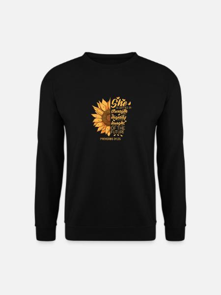 Christliche Bibel Vers Sonnenblumenliebhaber Schriften - Unisex Pullover - Schwarz