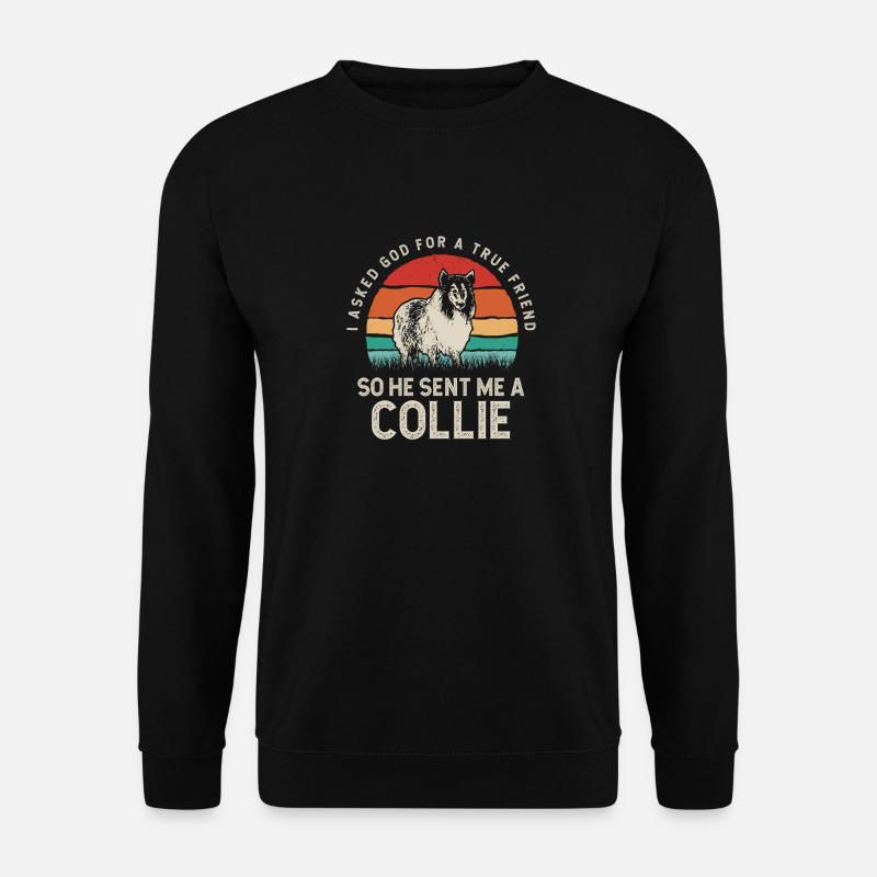 Langhaarcollie Rough Collie Hund - Unisex Pullover - Schwarz