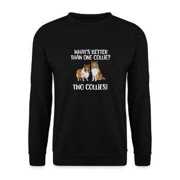 Longhair Collie Rough Collie Dog - Unisex Sweatshirt - black - Front - Alina (178cm) & Michal (187cm)