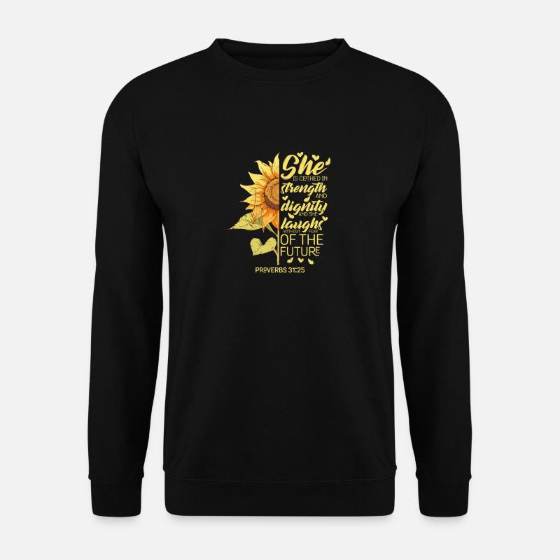 Christlicher Bibelvers Sonnenblumenblütenliebhaber - Unisex Pullover - Schwarz