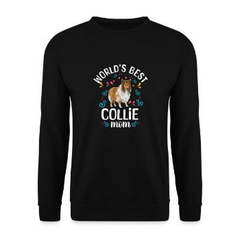 Longhair Collie Rough Collie Dog - Unisex Sweatshirt - black - Front - Alina (178cm) & Michal (187cm)