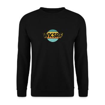 WKSRF Wakesurf Wake Surf Surfen Retro Boot Surfen - Unisex Pullover - Schwarz - Vorne - Alina (178cm) & Michal (187cm)