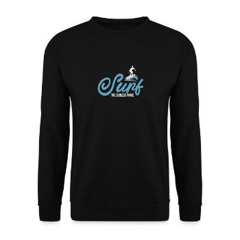 Surf The Endless Wave Wakesurfing Wakesurf Wake - Unisex Sweatshirt - black - Front - Alina (178cm) & Michal (187cm)