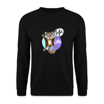 Flughörnchen Fluchhörnchen bayrisch Zefix Schimpfw - Unisex Sweatshirt - black - Front - Alina (178cm) & Michal (187cm)