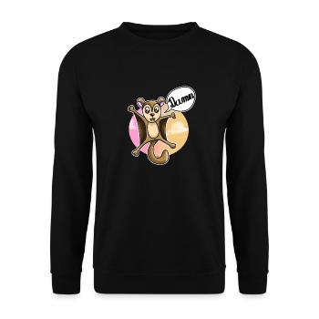 Flughörnchen Fluchhörnchen Gleithörnchen Damn - Unisex Pullover - Schwarz - Vorne - Alina (178cm) & Michal (187cm)