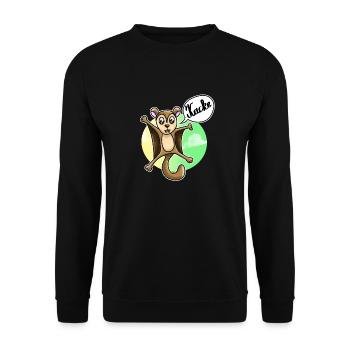 Fluchhörnchen Flughörnchen Gleithörnchen Kacke - Unisex Pullover - Schwarz - Vorne - Alina (178cm) & Michal (187cm)