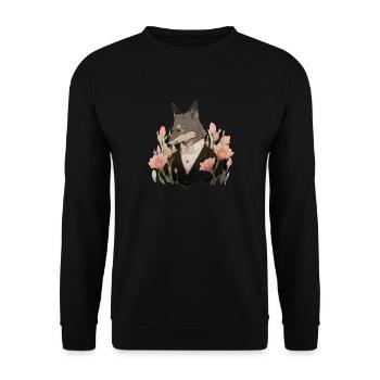 Gentleman Wolf - Unisex Sweatshirt - black - Front - Alina (178cm) & Michal (187cm)