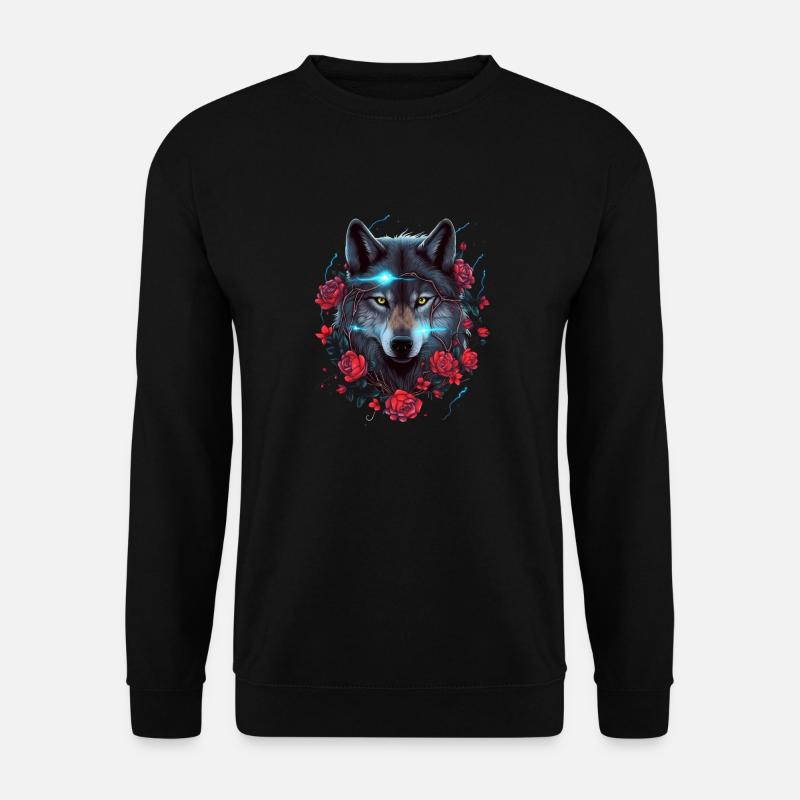Foudre de loup et de roses - Sweat-shirt Unisexe - noir