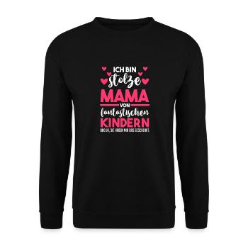 Muttertag Mutter Mama - Unisex Pullover - Schwarz - Vorne - Alina (178cm) & Michal (187cm)