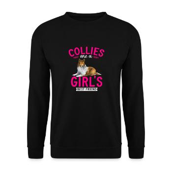 Collie à poil long Collie rugueux Chien - Sweat-shirt Unisexe - noir - Devant - Alina (178cm) & Michal (187cm)