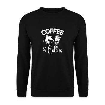 Langhaarcollie Rough Collie Hund - Unisex Pullover - Schwarz - Vorne - Alina (178cm) & Michal (187cm)