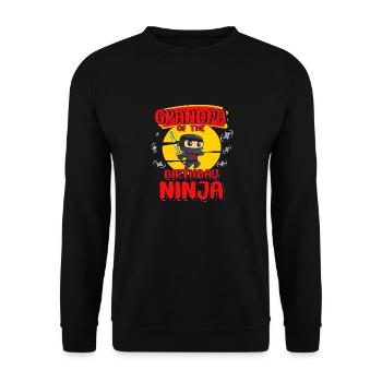 Ninja Birthday Party Grandpa Of The Birthday Ninja - Unisex Sweatshirt - black - Front - Alina (178cm) & Michal (187cm)