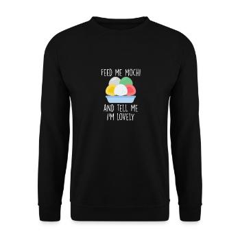 Mochi Japanese Food Mochi - Unisex Sweatshirt - black - Front - Alina (178cm) & Michal (187cm)