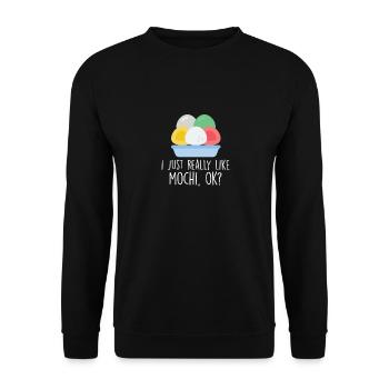 Mochi japanisches Essen Mochi - Unisex Pullover - Schwarz - Vorne - Alina (178cm) & Michal (187cm)