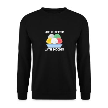 Mochi japanisches Essen Mochi - Unisex Pullover - Schwarz - Vorne - Alina (178cm) & Michal (187cm)