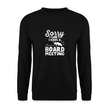 Sorry, ich kann nicht, ich habe eine Vorstand - Unisex Pullover - Schwarz - Vorne - Alina (178cm) & Michal (187cm)