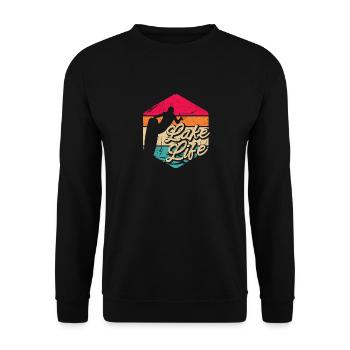 Seeleben Wakeboard Surfen Wakeboarding Surf Wake - Unisex Pullover - Schwarz - Vorne - Alina (178cm) & Michal (187cm)