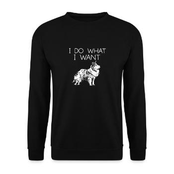 Longhair Collie Rough Collie Dog - Unisex Sweatshirt - black - Front - Alina (178cm) & Michal (187cm)