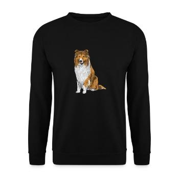 Longhair Collie Rough Collie Dog - Unisex Sweatshirt - black - Front - Alina (178cm) & Michal (187cm)
