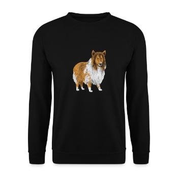 Collie à poil long Collie rugueux Chien - Sweat-shirt Unisexe - noir - Devant - Alina (178cm) & Michal (187cm)