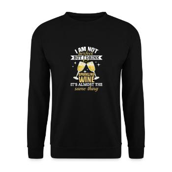 I'm not perfect, but I drink sparkling wine funny - Unisex Sweatshirt - black - Front - Alina (178cm) & Michal (187cm)