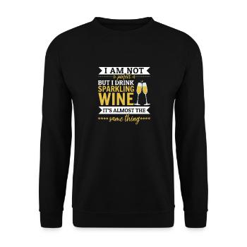 I'm not perfect, but I drink sparkling wine funny - Unisex Sweatshirt - black - Front - Alina (178cm) & Michal (187cm)
