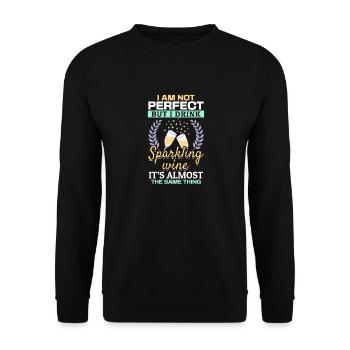 I'm not perfect, but I drink sparkling wine funny - Unisex Sweatshirt - black - Front - Alina (178cm) & Michal (187cm)
