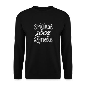 Original 100% Amelie - Unisex Pullover - Schwarz - Vorne - Alina (178cm) & Michal (187cm)