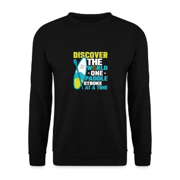 Discover The World Stand Up Paddle Board - Unisex Pullover - Schwarz - Vorne - Alina (178cm) & Michal (187cm)