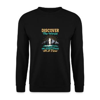 Discover The World Stand Up Paddling Board - Unisex Sweatshirt - black - Front - Alina (178cm) & Michal (187cm)