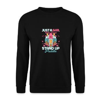 Just A Girl Who Loves Stand Up Paddle Stand Up Pad - Unisex Pullover - Schwarz - Vorne - Alina (178cm) & Michal (187cm)