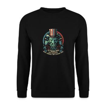 Cthulhu For President, Election 2024 Cosmic Horror - Unisex Pullover - Schwarz - Vorne - Alina (178cm) & Michal (187cm)