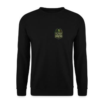 Cthulhu Fake Pocket, Cosmic Horror Cute Kawaii - Unisex Pullover - Schwarz - Vorne - Alina (178cm) & Michal (187cm)