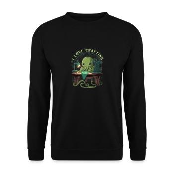 Cthulhu J’adore l’artisanat, Drôle Mignon Coudre Cthulhu - Sweat-shirt Unisexe - noir - Devant - Alina (178cm) & Michal (187cm)