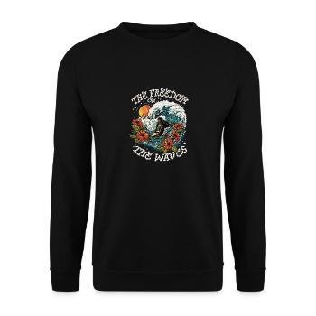 Tropisches Wellenreiten - Unisex Pullover - Schwarz - Vorne - Alina (178cm) & Michal (187cm)
